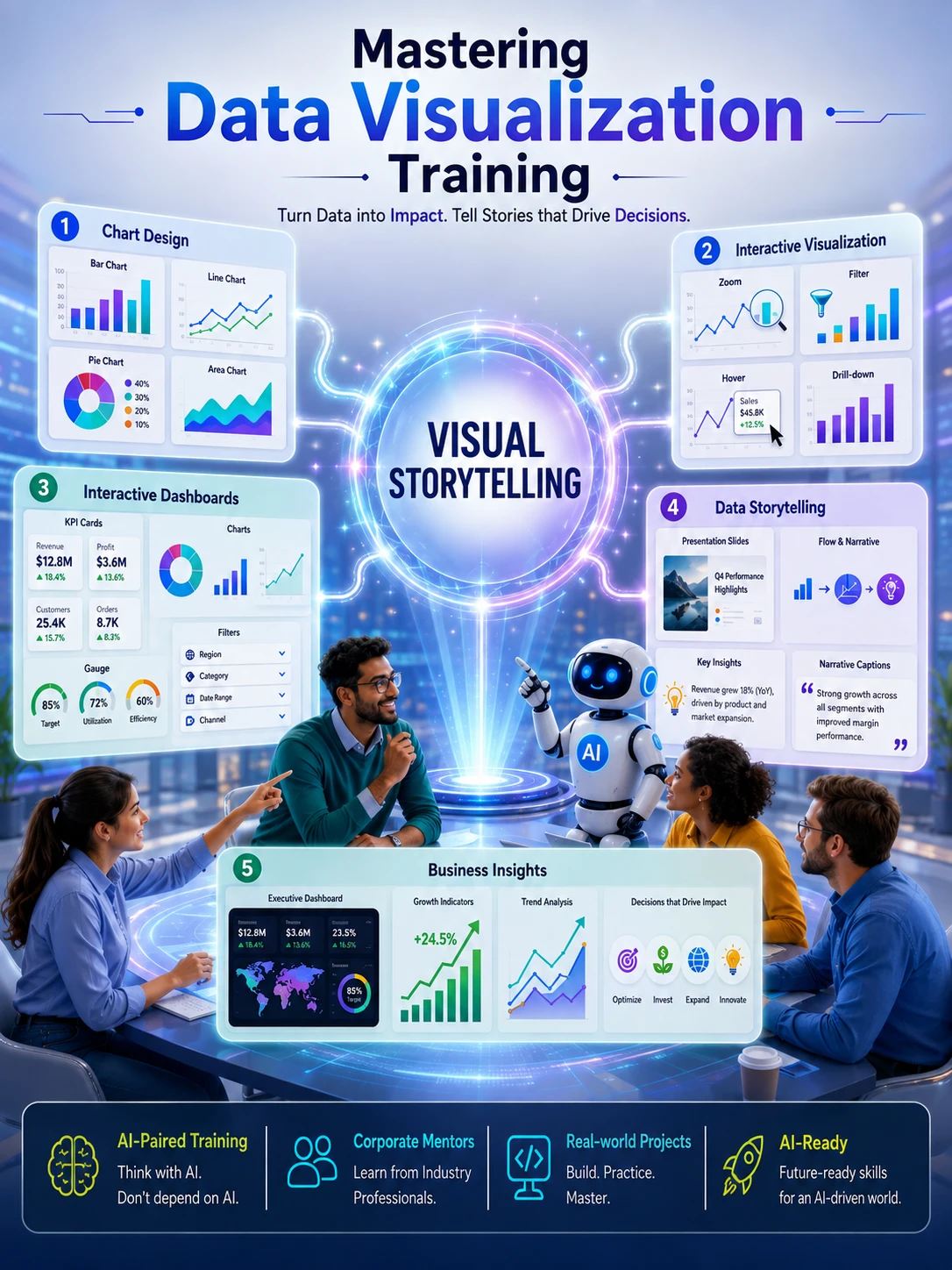 Python data visualization training in Matplotlib, Seaborn and Plotly at Wisen IT Solutions, Chennai, India