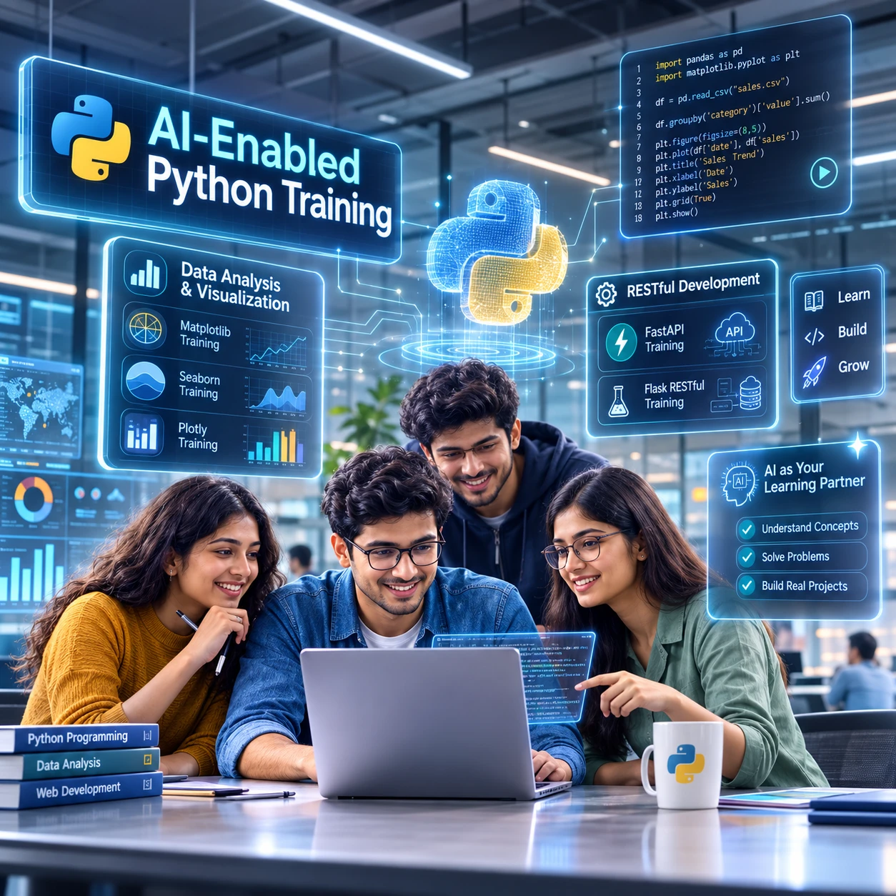 Python online training across development, data analysis and RESTful APIs at Wisen IT Solutions, Chennai, India